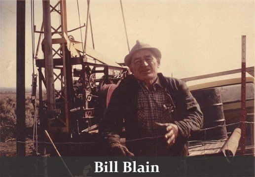 Bill Blain at his original Nevada drilling rig, c. 1960